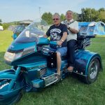 Town Mayor Mike Prew pictured with the Honda Goldwings CRFC on Saturday 16th July 2022